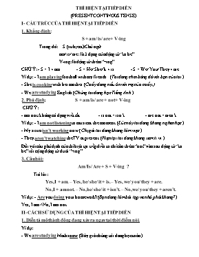 Thì hiện tại tiếp diễn (Present continous tense)